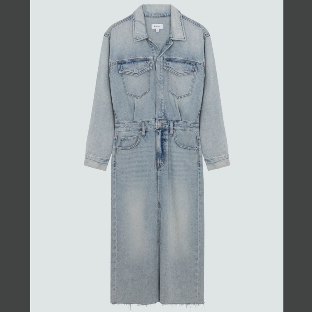 pistola denim midi dress. size medium.